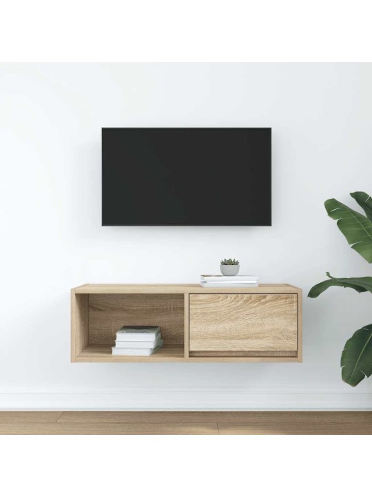 Tv-taso sonoma-tammi 80x31x25,5 cm tekninen puu