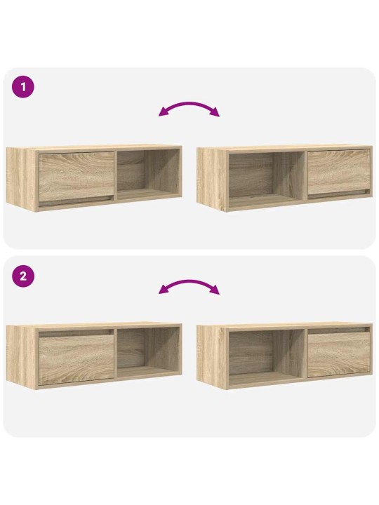 Tv-taso sonoma-tammi 80x31x25,5 cm tekninen puu