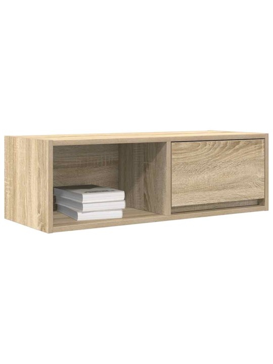 Tv-seinäkaapit 2 kpl sonoma-tammi 80x31x25,5 cm tekninen puu