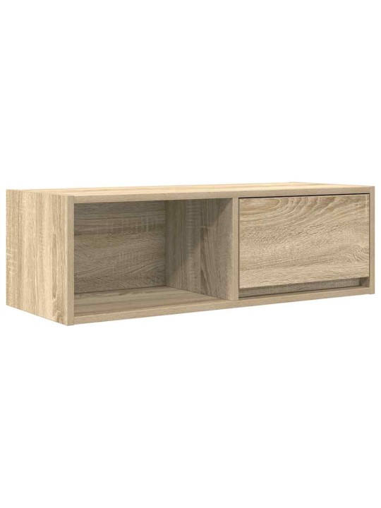 Tv-seinäkaapit 2 kpl sonoma-tammi 80x31x25,5 cm tekninen puu