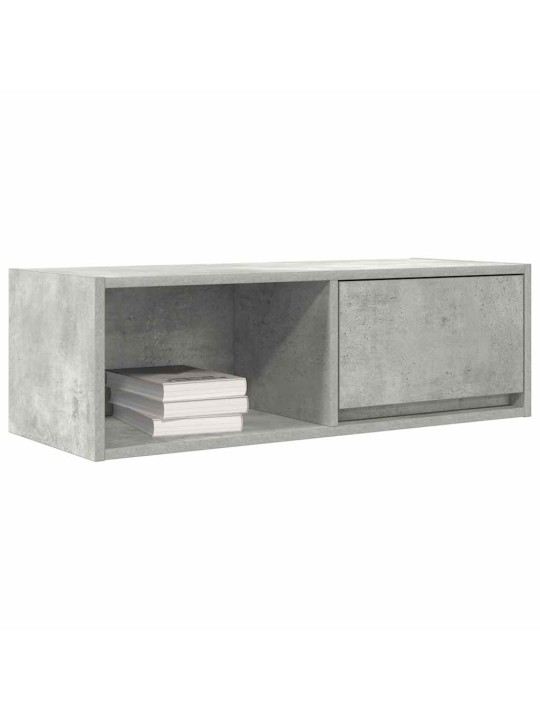 Tv-taso betoninharmaa 80x31x25,5 cm tekninen puu