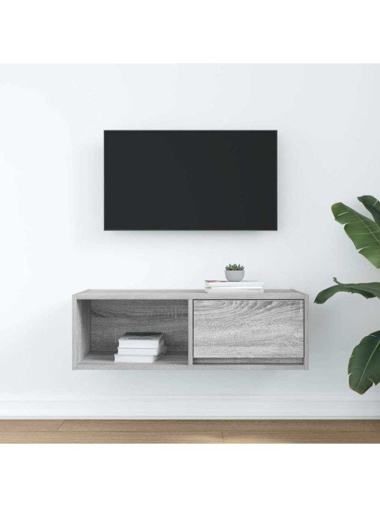 Tv-taso harmaa sonoma 80x31x25,5 cm tekninen puu