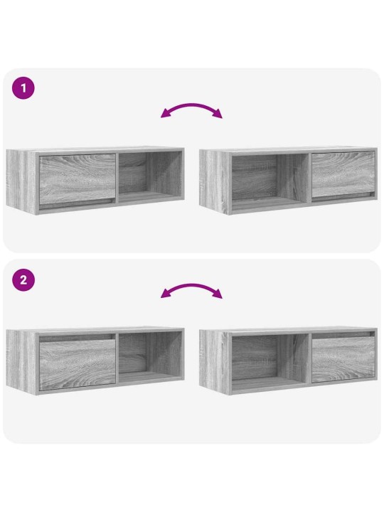 Tv-taso harmaa sonoma 80x31x25,5 cm tekninen puu