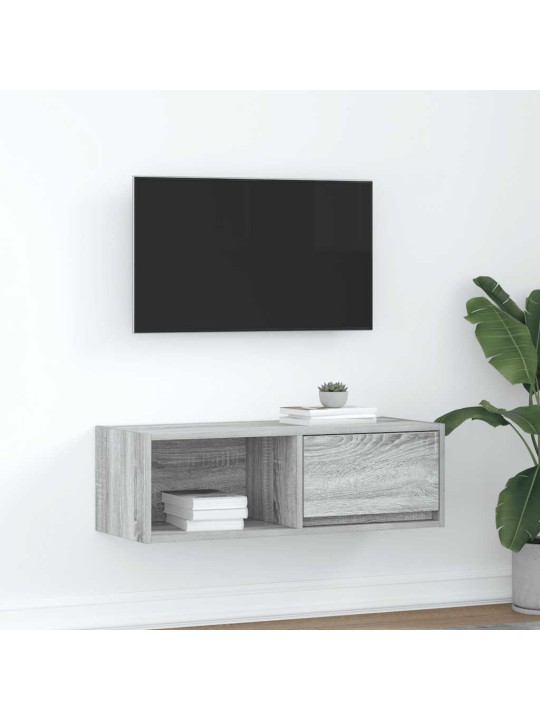 Tv-taso harmaa sonoma 80x31x25,5 cm tekninen puu