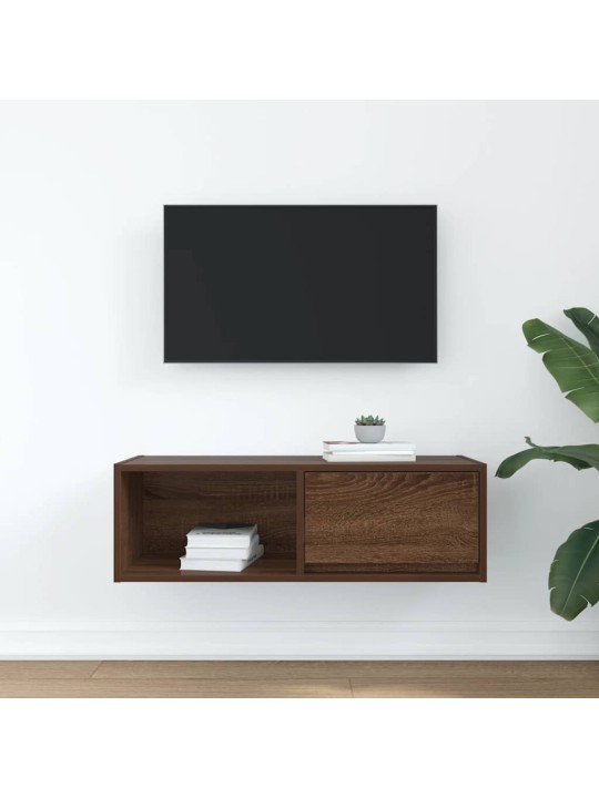 Tv-taso ruskea tammi 80x31x25,5 cm tekninen puu