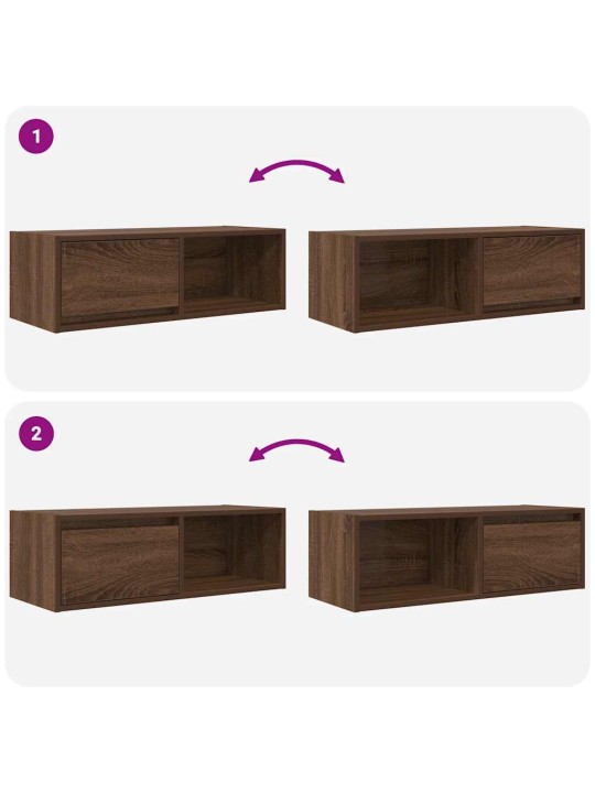 Tv-taso ruskea tammi 80x31x25,5 cm tekninen puu