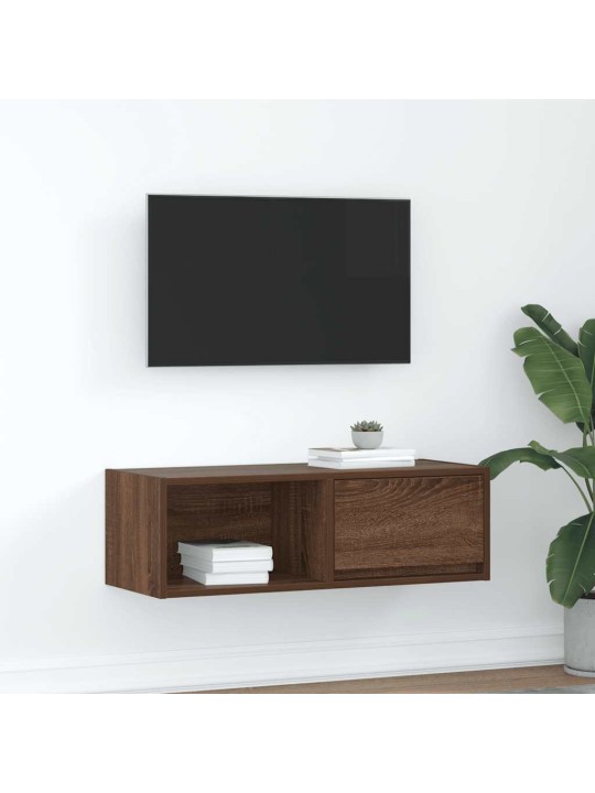 Tv-taso ruskea tammi 80x31x25,5 cm tekninen puu