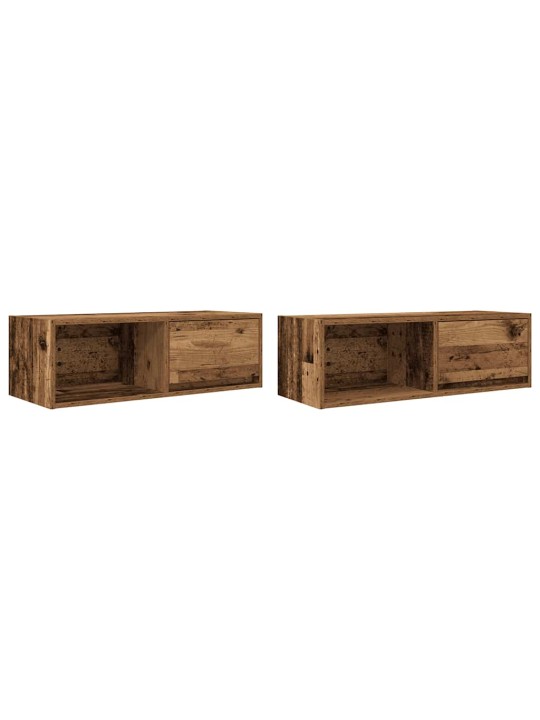 Tv kaapit 2 kpl vanha puu 80x31x25,5 cm suunniteltu puu