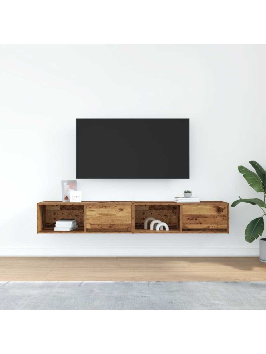 Tv kaapit 2 kpl vanha puu 80x31x25,5 cm suunniteltu puu