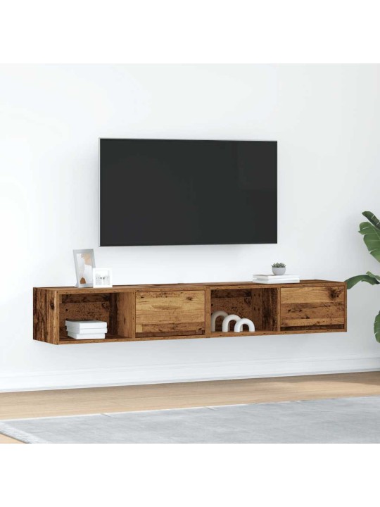 Tv kaapit 2 kpl vanha puu 80x31x25,5 cm suunniteltu puu