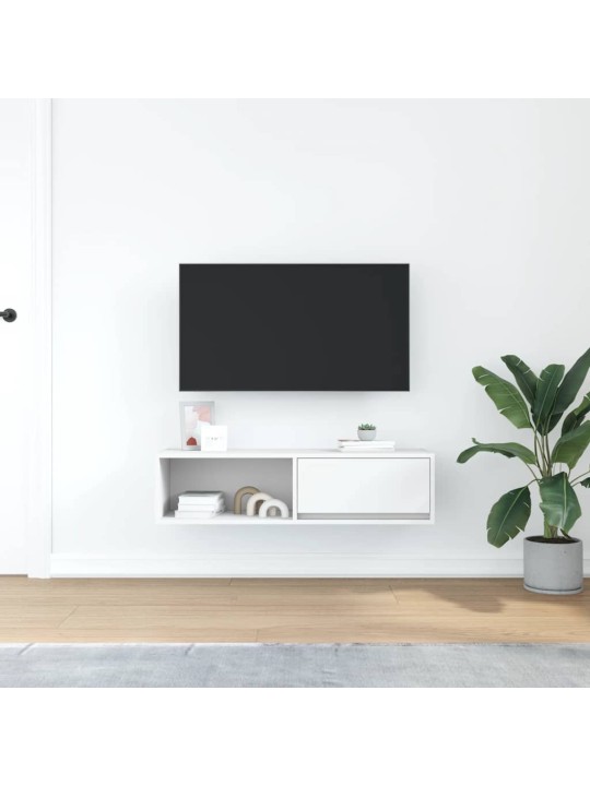 Tv kaappi valkoinen 100x31x25,5 cm engineered wood