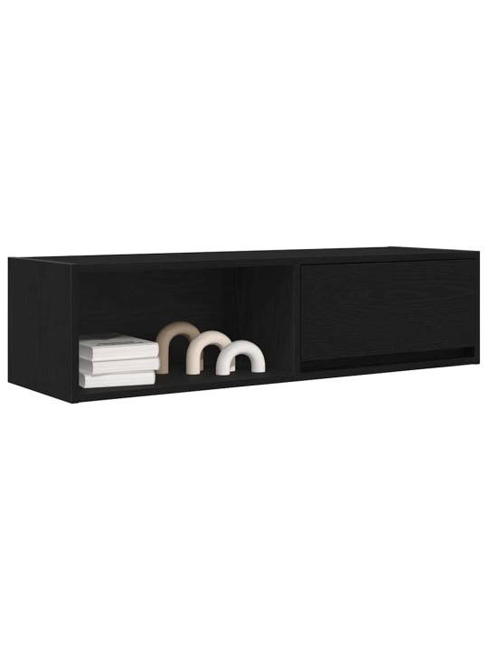 Tv-tasot 2 kpl musta tammi 100x31x25,5 cm tekninen puu