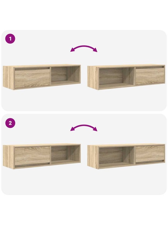 Tv-taso sonoma-tammi 100x31x25,5 cm tekninen puu