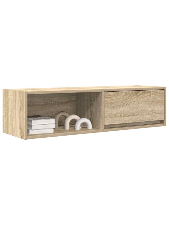 Tv-seinäkaapit 2 kpl sonoma-tammi 100x31x25,5 cm tekninen puu