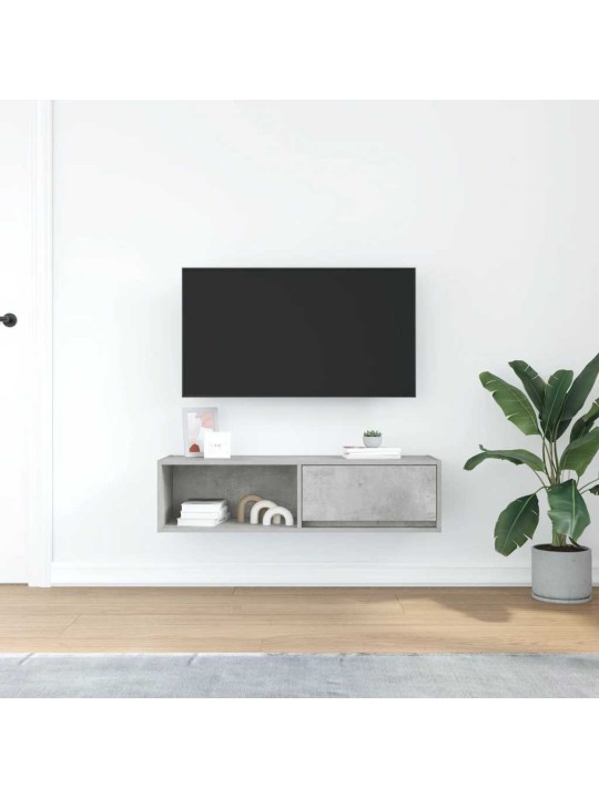Tv-taso betoninharmaa 100x31x25,5 cm tekninen puu