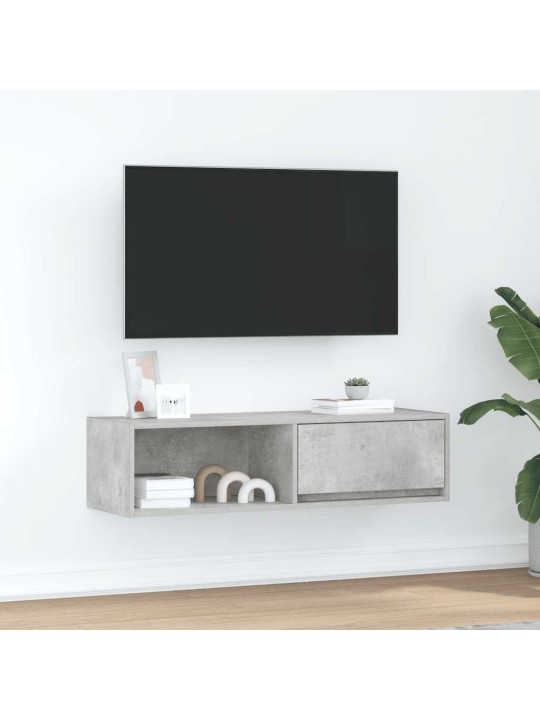 Tv-taso betoninharmaa 100x31x25,5 cm tekninen puu