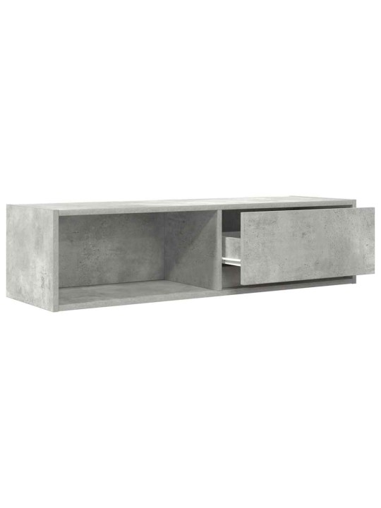 Tv-seinäkaapit 2 kpl betoninharmaa 100x31x25,5 cm tekninen puu