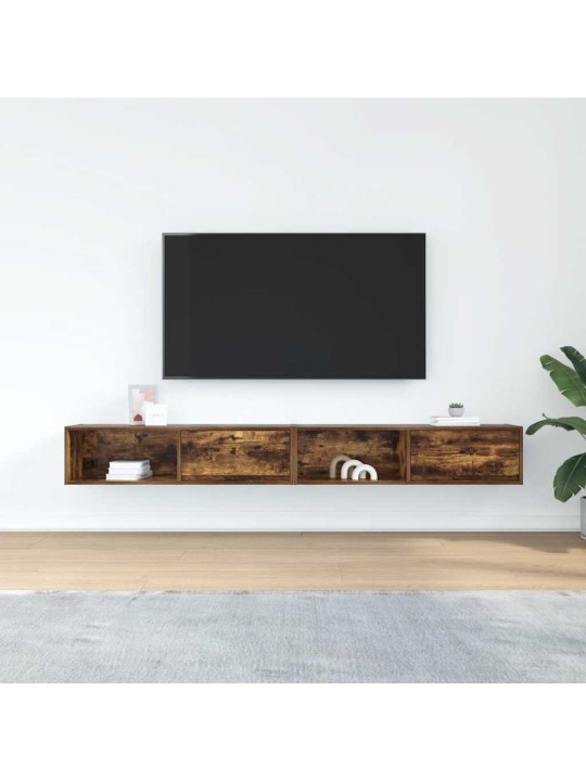 Tv-seinäkaappi 2 kpl savutammi 100x31x25,5 cm tekninen puu