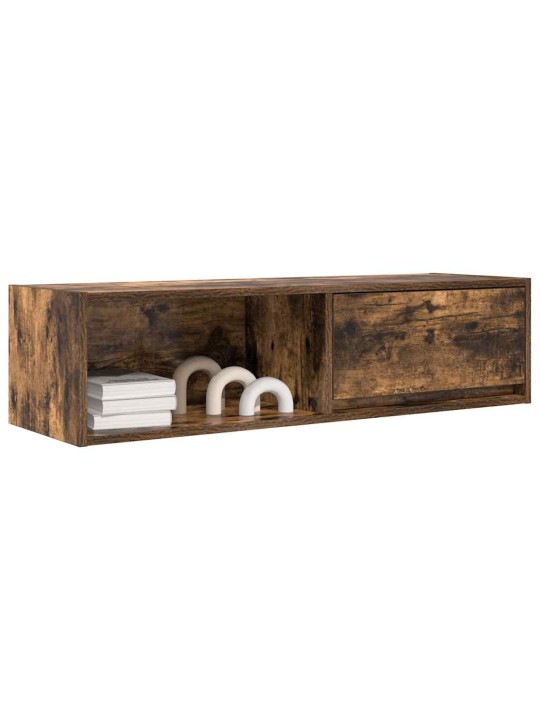 Tv-seinäkaappi 2 kpl savutammi 100x31x25,5 cm tekninen puu