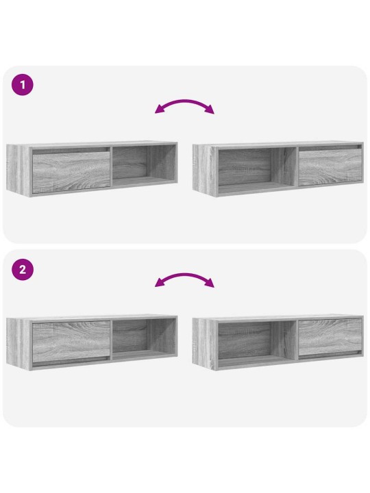 Tv-taso harmaa sonoma 100x31x25,5 cm tekninen puu