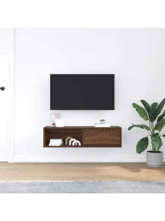 Tv-taso ruskea tammi 100x31x25,5 cm tekninen puu