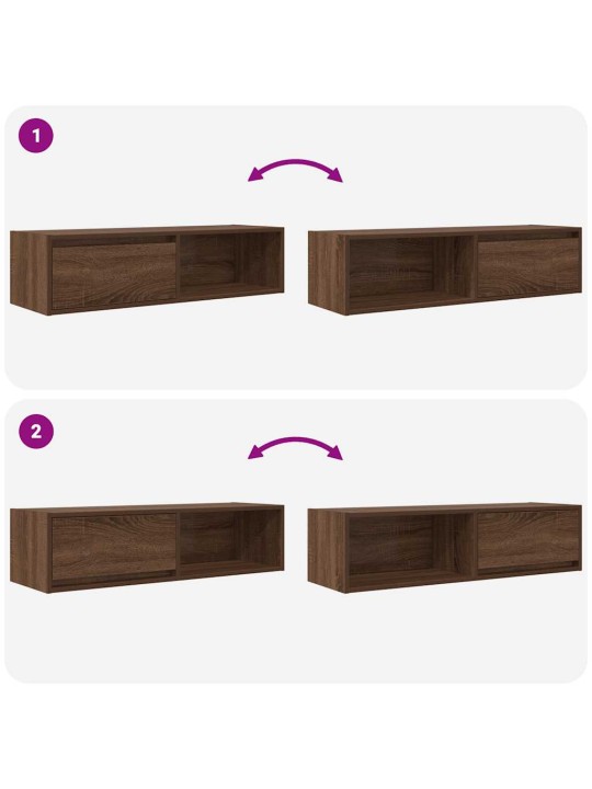 Tv-taso ruskea tammi 100x31x25,5 cm tekninen puu