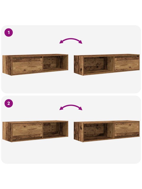 Tv-taso vanha puu 100x31x25,5 cm suunniteltu puu