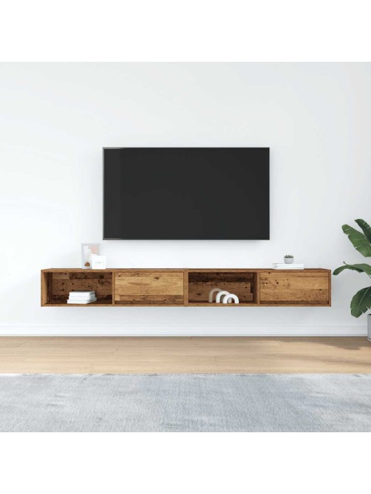 Tv kaapit 2 kpl vanha puu 100x31x25,5 cm suunniteltu puu