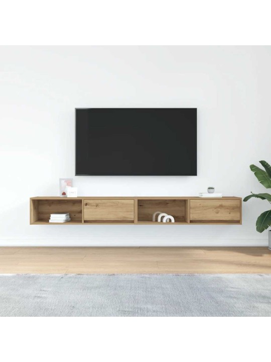 Tv-seinäkaapit 2 kpl 100x31x25,5 cm tekninen puu