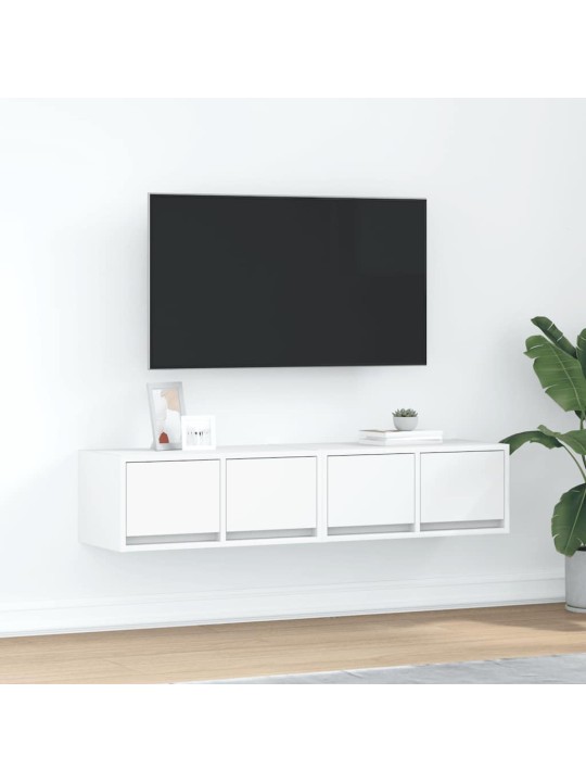 Tv-seinäkaapit 2 kpl valkoinen 60x31x25,5 cm tekninen puu