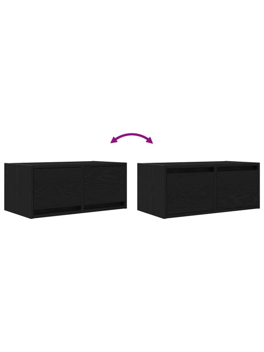 Tv-taso musta tammi 60x31x25,5 cm tekninen puu
