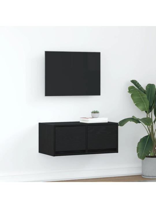 Tv-taso musta tammi 60x31x25,5 cm tekninen puu