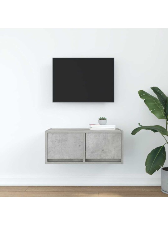 Tv-taso betoninharmaa 60x31x25,5 cm tekninen puu