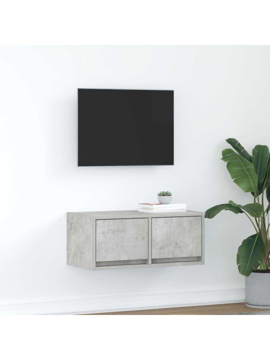 Tv-taso betoninharmaa 60x31x25,5 cm tekninen puu