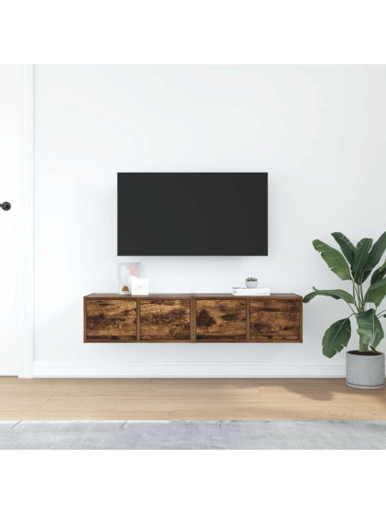 Tv-seinäkaappi 2 kpl savutammi 60x31x25,5 cm tekninen puu