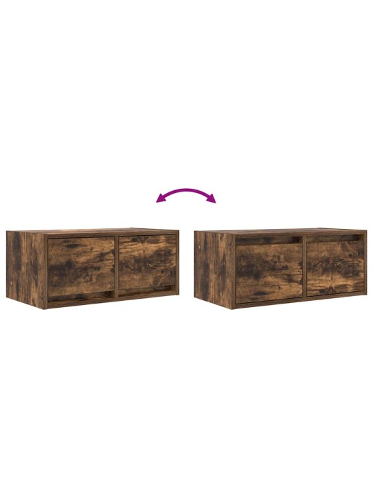 Tv-seinäkaappi 2 kpl savutammi 60x31x25,5 cm tekninen puu
