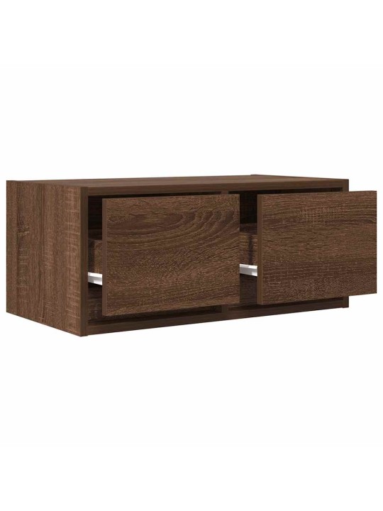 Tv-seinäkaapit 2 kpl ruskea tammi 60x31x25,5 cm tekninen puu