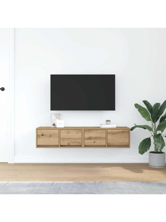 Tv-seinäkaapit 2 kpl artesaani tammi 60x31x25,5 cm tekninen puu