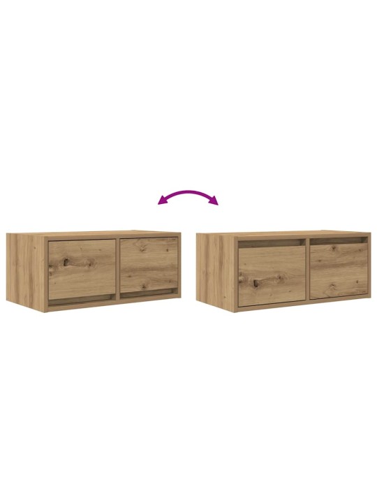 Tv-seinäkaapit 2 kpl artesaani tammi 60x31x25,5 cm tekninen puu
