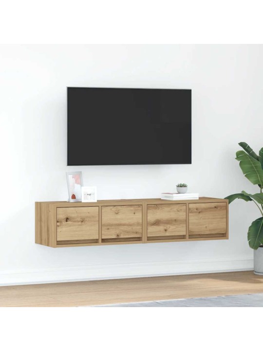 Tv-seinäkaapit 2 kpl artesaani tammi 60x31x25,5 cm tekninen puu