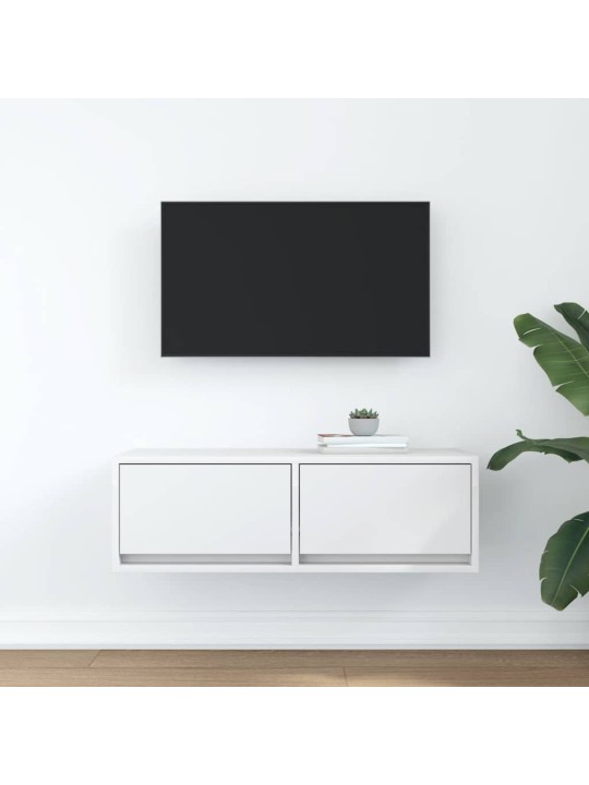 Tv-taso valkoinen 80x31x25,5 cm tekninen puu