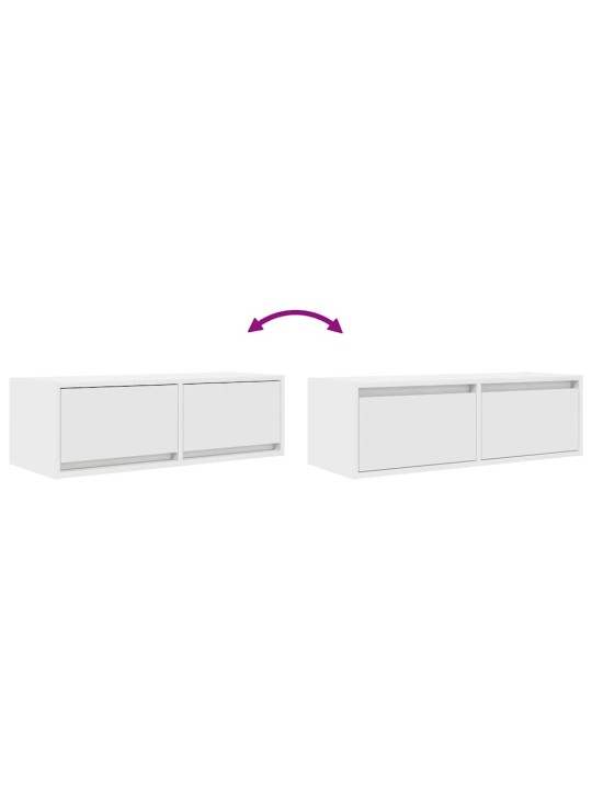 Tv-seinäkaapit 2 kpl valkoinen 80x31x25,5 cm tekninen puu