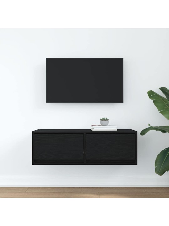 Tv-taso musta tammi 80x31x25,5 cm tekninen puu