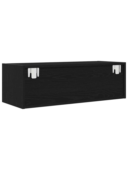 Tv-taso musta tammi 80x31x25,5 cm tekninen puu