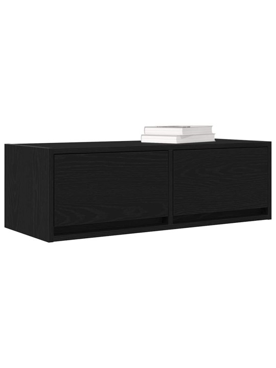 Tv-tasot 2 kpl musta tammi 80x31x25,5 cm tekninen puu