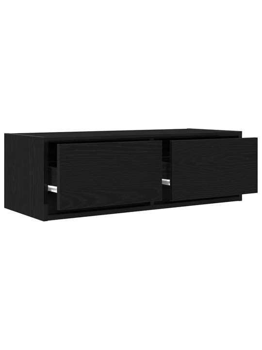 Tv-tasot 2 kpl musta tammi 80x31x25,5 cm tekninen puu