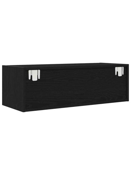 Tv-tasot 2 kpl musta tammi 80x31x25,5 cm tekninen puu
