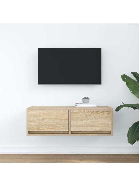 Tv-taso sonoma-tammi 80x31x25,5 cm tekninen puu