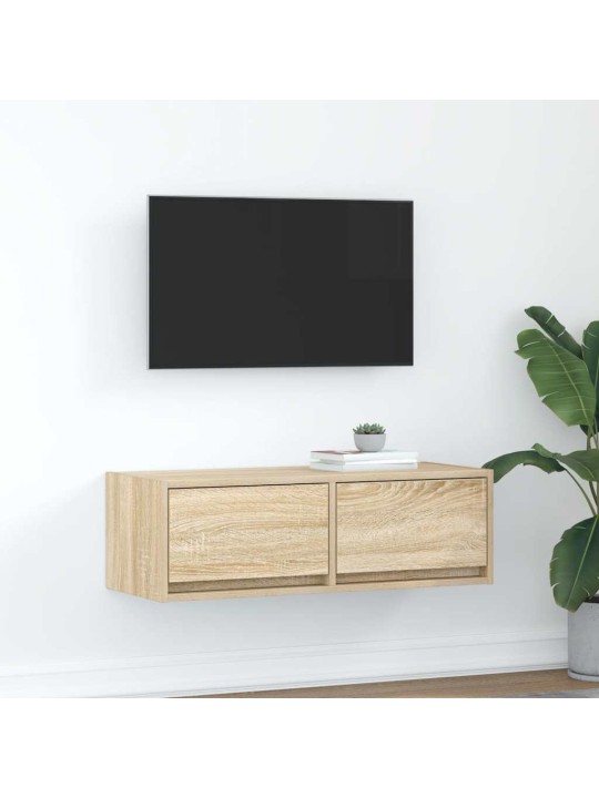 Tv-taso sonoma-tammi 80x31x25,5 cm tekninen puu