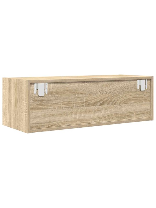 Tv-seinäkaapit 2 kpl sonoma-tammi 80x31x25,5 cm tekninen puu